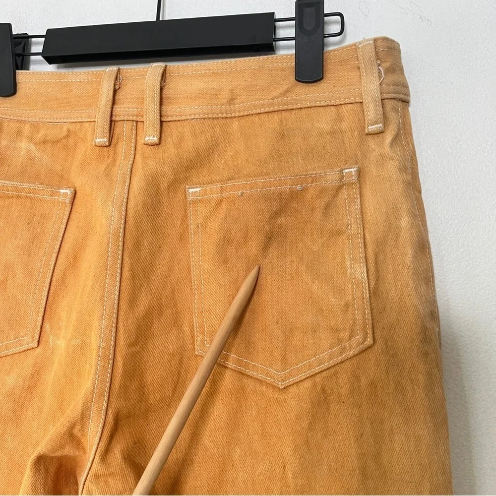 Simon Miller Wide Leg High Rise Denim Jeans Size 29 Gold Orange 100% Cotto - Picture 13 of 15